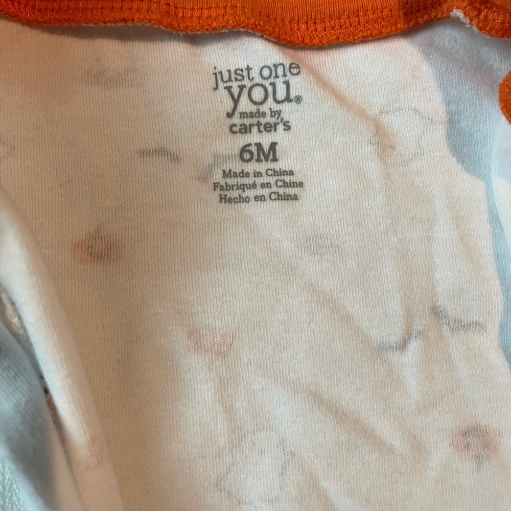 Carters just one you baby Halloween clothing fall pumpkin sleeper size 6m - Picture 5 of 6